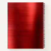 Glam Plain Brushed Metallic Red Monogram Notitieboek (Achterkant)