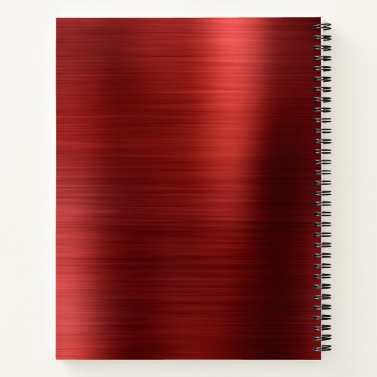 Glam Plain Brushed Metallic Red Monogram Notitieboek (Achterkant)