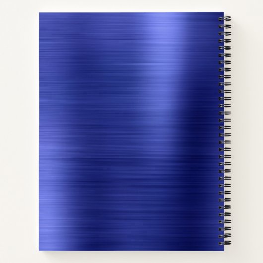 Glam Plain Brushed Metallic Royal Blue Monogram Notitieboek (Achterkant)