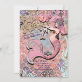 Glam Prego Mermaid Gold Glitter Baby shower Kaart (Voorkant)