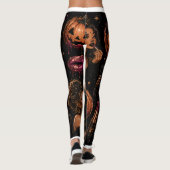 Glam Pumpkin Makeup Halloween Leggings (Achterkant)
