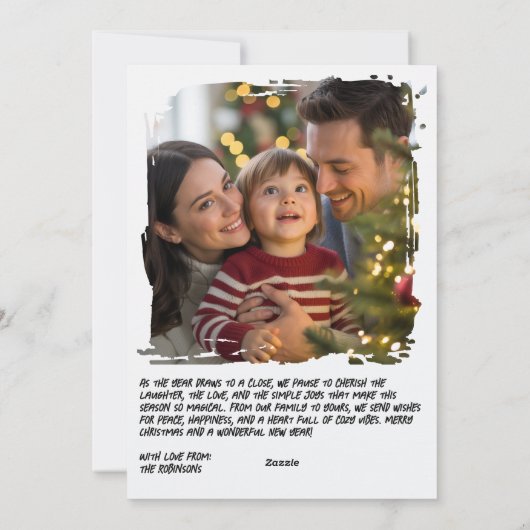 Glam Punk Funny Cat Retro Christmas Photo Feestdagenkaart (Achterkant)