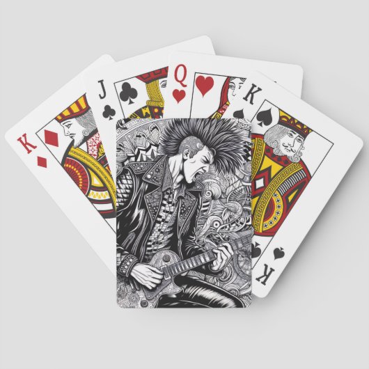 Glam Punk Rock Rockabilly Playing Cards Pokerkaarten (Achterkant)