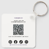 Glam Purple Sparkly Glittery Eye Makeup Artist  Sleutelhanger (Achterkant)