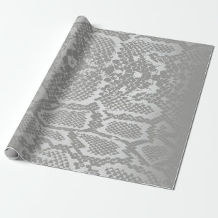 Glam Python Snake Safari Skin Silver Grey Cadeaupapier