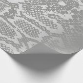 Glam Python Snake Safari Skin Silver Grey Cadeaupapier (Hoek)