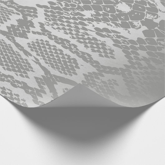Glam Python Snake Safari Skin Silver Grey Cadeaupapier (Hoek)