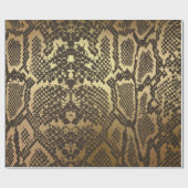 Glam Python Snake Skin Golden Shiny Wrappapier Cadeaupapier (Vlak)