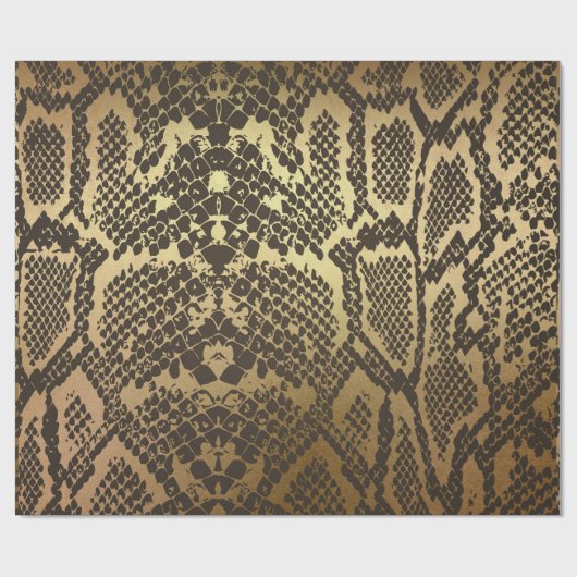 Glam Python Snake Skin Golden Shiny Wrappapier Cadeaupapier (Vlak)