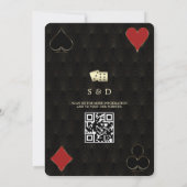 Glam QR Code Art Deco Gatsby Casino Poker Wedding Kaart (Achterkant)