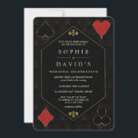 Glam QR Code Art Deco Gatsby Casino Poker Wedding Kaart<br><div class="desc">Uniek Casino Royale en Great Gatsby thema kaart ontwerp. Het beschikt over faux gold fleur-de-lis, art deco stijl, Roaring 20's oude Hollywood, speelkaarten pakken. Speciale bewoordingen worden gebruikt als in poker spel. Op de achterkant van de faux gold Art Deco-patroon, initialen, QR-code te vervangen door uw eigen en een paar...</div>