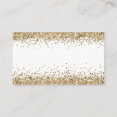 Glam QR Code Gold Glitter Weddenschap RSVP Informatiekaartje (Achterkant)
