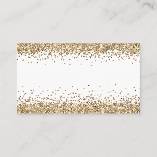 Glam QR Code Gold Glitter Weddenschap RSVP Informatiekaartje (Achterkant)