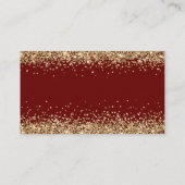 Glam QR Code Gold Glitter Wedding Burgundy RSVP Informatiekaartje (Achterkant)