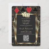 Glam QR Code Las Vegas Casino Night Afstuderen Kaart (Voorkant)