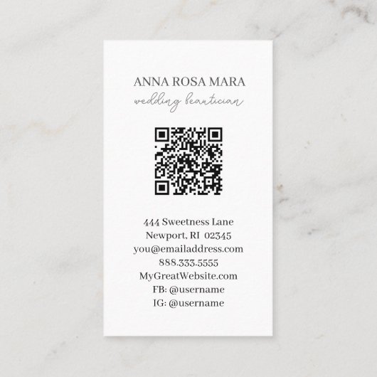 *~* Glam QR Luxe Agaat Ivoor Goud Glitter AP66 Visitekaartje (Achterkant)