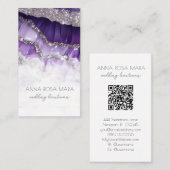 *~* Glam QR Luxe Agaat Ivoor Goud Glitter AP66 Visitekaartje (Voorkant / Achterkant)