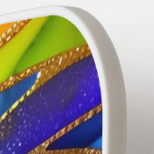 Glam Rainbow Abstract Pinrad Monogram Pickleball Paddle (Links Detail)