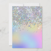 Glam Rainbow Glitter Folie pastel meisje 2e verjaa Kaart (Achterkant)
