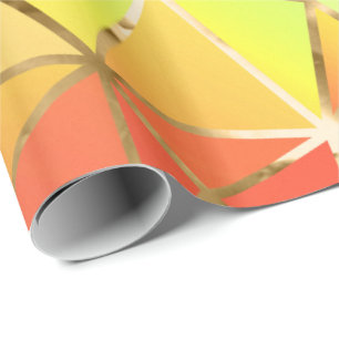 Glam Rainbow Golden Stripes Diamond Wrapping Papie Cadeaupapier