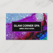 *~* Glam Rainbow QR Glitter Glitz Luxe Beauty Visitekaartje (Voorkant)
