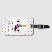 Glam Rainbow Unicorn Bagagelabel (Voorkant (horizontaal))