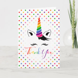 Glam Rainbow Unicorn Bedankt