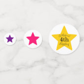 Glam Rainbow Unicorn Birthday Party Confetti (Achterkanten)