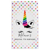 Glam Rainbow Unicorn Birthday Party Klein Cadeauzakje (Achterkant)