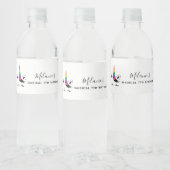 Glam Rainbow Unicorn Birthday Party Waterfles Etiket (Flessen)