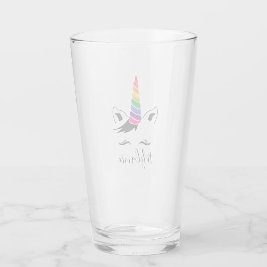 Glam Rainbow Unicorn Glas (Achterkant)