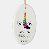 Glam Rainbow Unicorn Keramisch Ornament (Rechts)