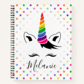 Glam Rainbow Unicorn Notitieboek (Voorkant)