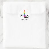 Glam Rainbow Unicorn Ronde Sticker (Tas)