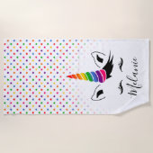 Glam Rainbow Unicorn Strandlaken (Voorkant)