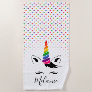 Glam Rainbow Unicorn Strandlaken