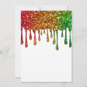 Glam Rasta Rainbow Glitter Drips Sweet 16 Party Kaart (Achterkant)