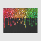 Glam Rasta Regenboog Glitter Druppels Verjaardagsf Tissuepapier (Voorkant)