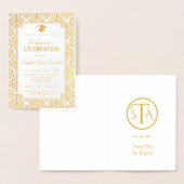 Glam Real Gold Folie Art Deco Afstudeerfeest Folie Kaarten (Display)