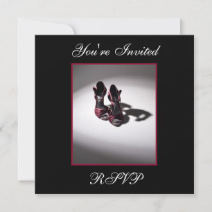 Glam Red Birthday Party Shoe Square Invitation Kaart