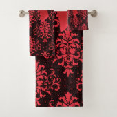 Glam Red Bow-Red Lace-Black Bad Handdoek (Insitu)
