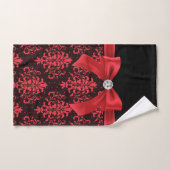 Glam Red Bow-Red Lace-Black Bad Handdoek (Handdoek)