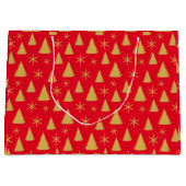 Glam Red en Gold kerstboomstructuur Groot Cadeauzakje (Voorkant)