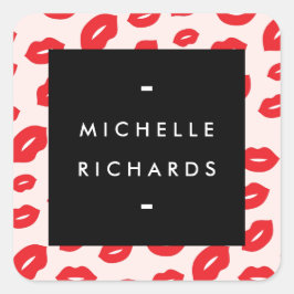 Glam Red en Pink Lip Print Sticker