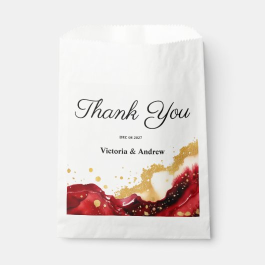 Glam Red Favour Bag Bedankzakje (Voorkant)