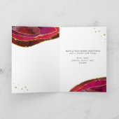 Glam Red Geode met Gold | Vrolijk kerstfeest Feestdagen Kaart (Binnen)