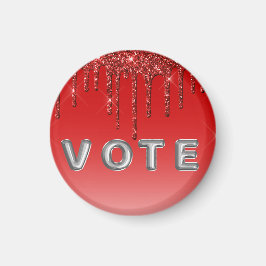 Glam Red Glitter Drip  Magneet