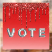 Glam Red Glitter Drip  Raamsticker (Vel 2)