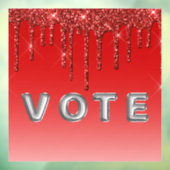 Glam Red Glitter Drip  Raamsticker (Vel 3)
