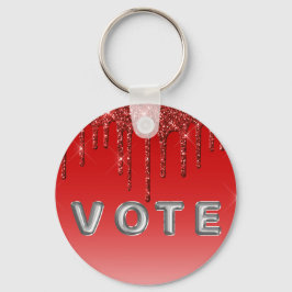 Glam Red Glitter Drip  Sleutelhanger